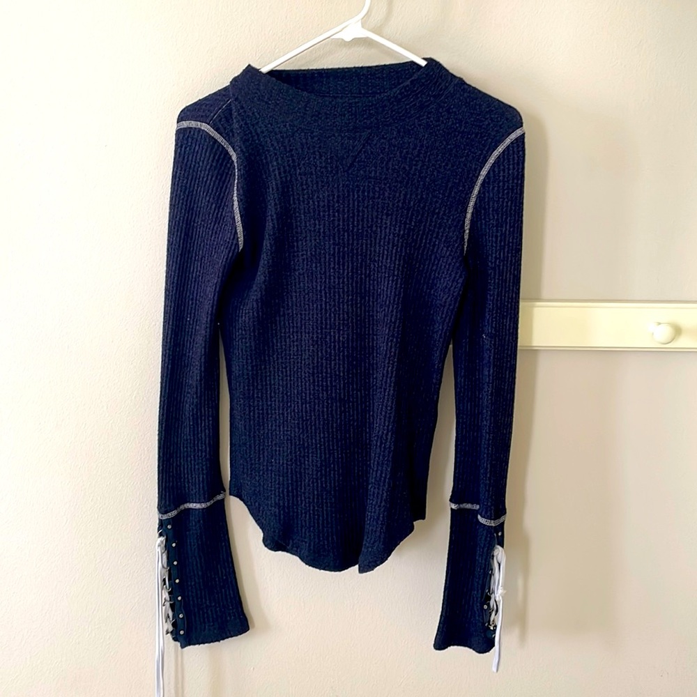 Free People navy long sleeve thermal